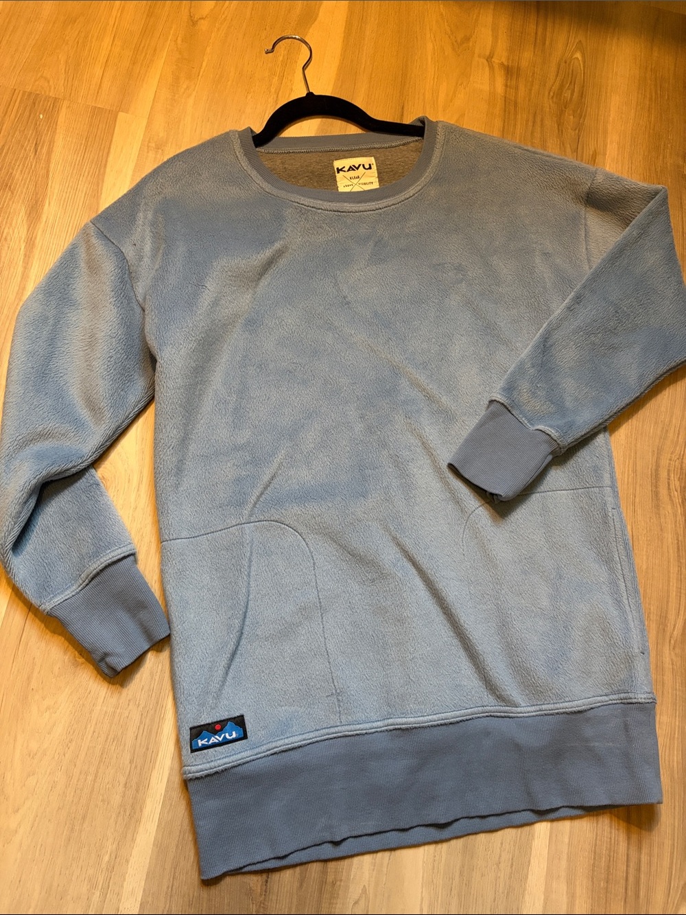 Kavu Light Blue Crewneck Fleece Tunic Pullover - small